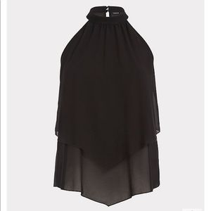 Torrid - BLACK LAYERED CHIFFON TANK - size 1X